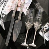 Personalized Flutes Flower & Cake Server Set Ivory - ELENA HONCH