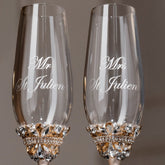 Personalized Flutes Ivy with Cake set in Ivory & Gold - ELENA HONCH
