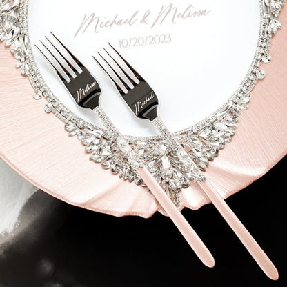 Plate And Forks Blush Set - ELENA HONCH