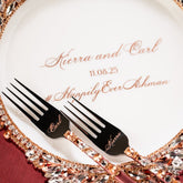 Plate And Forks Burgundy Set - ELENA HONCH