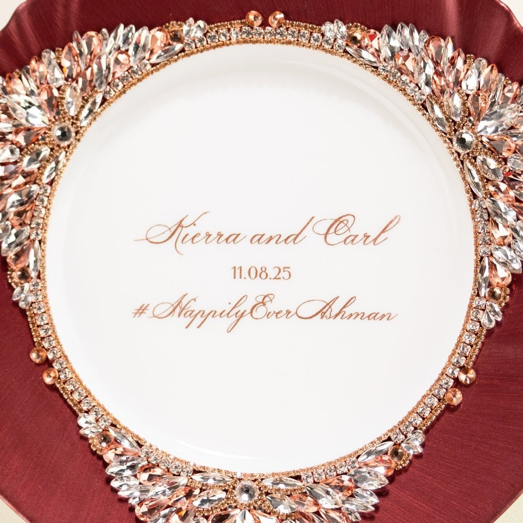 Plate And Forks Burgundy Set - ELENA HONCH