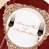 Plate And Forks Burgundy Set - ELENA HONCH