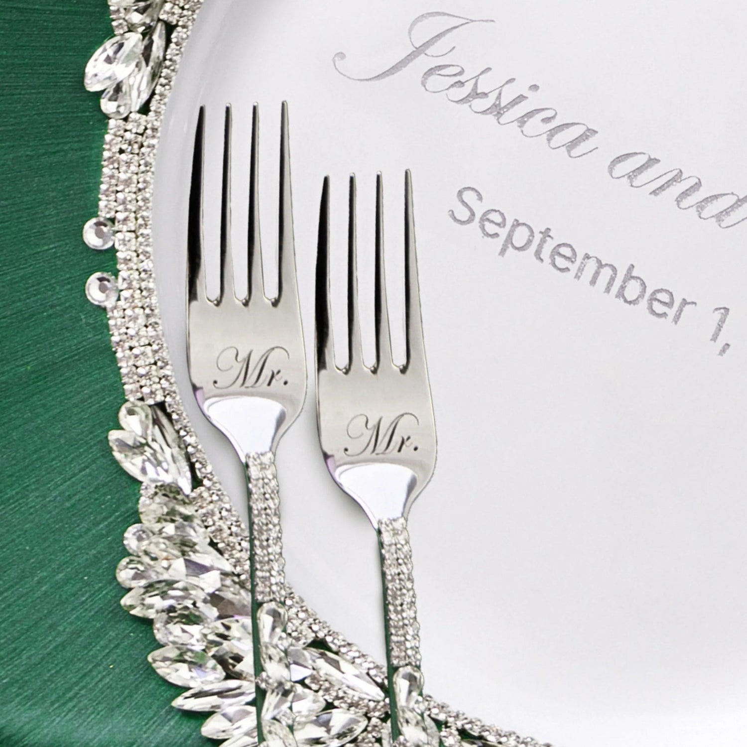 Plate and Forks Emerald Set - ELENA HONCH