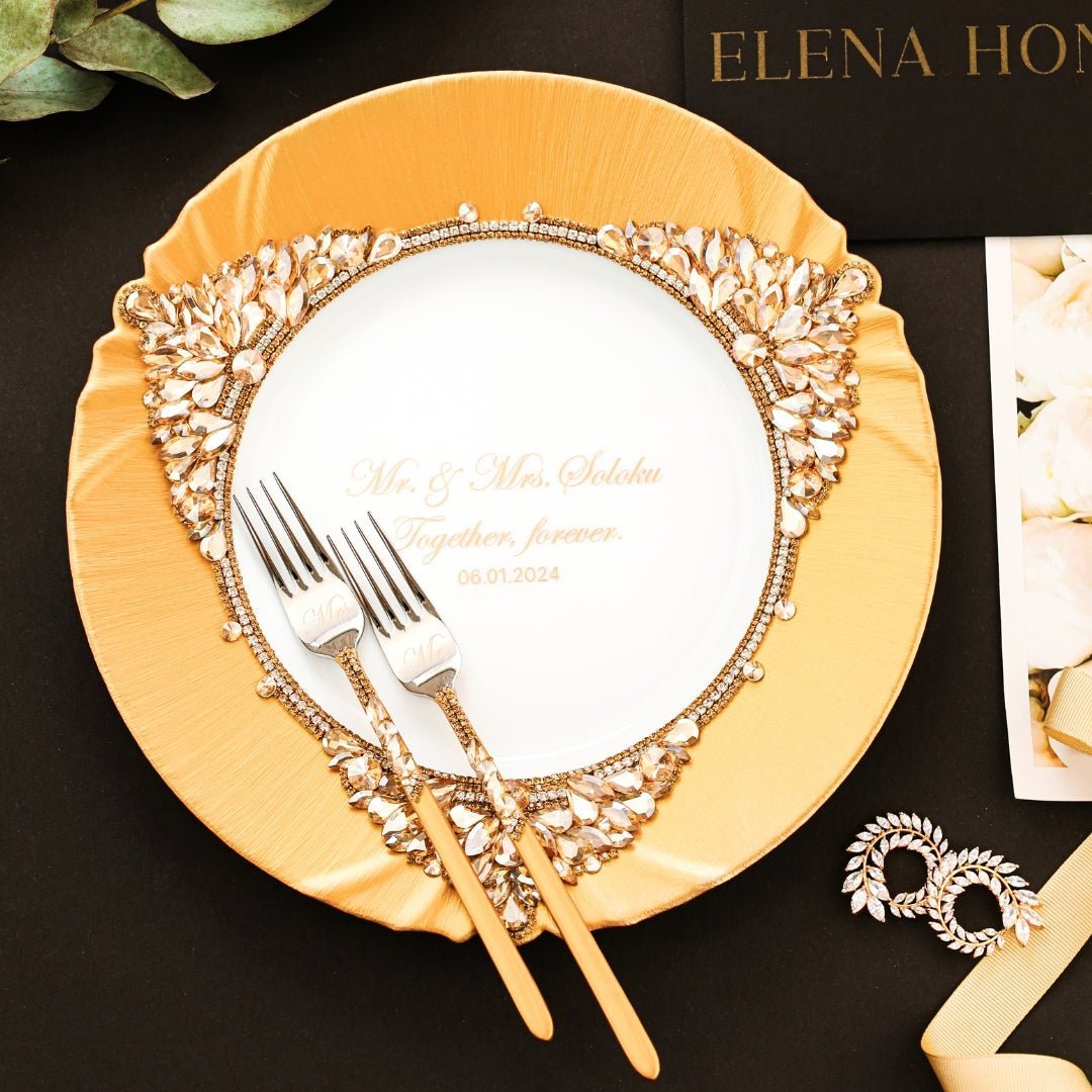 Plate And Forks Gold Set - ELENA HONCH