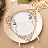 Plate And Forks Ivory & Gold Set - ELENA HONCH