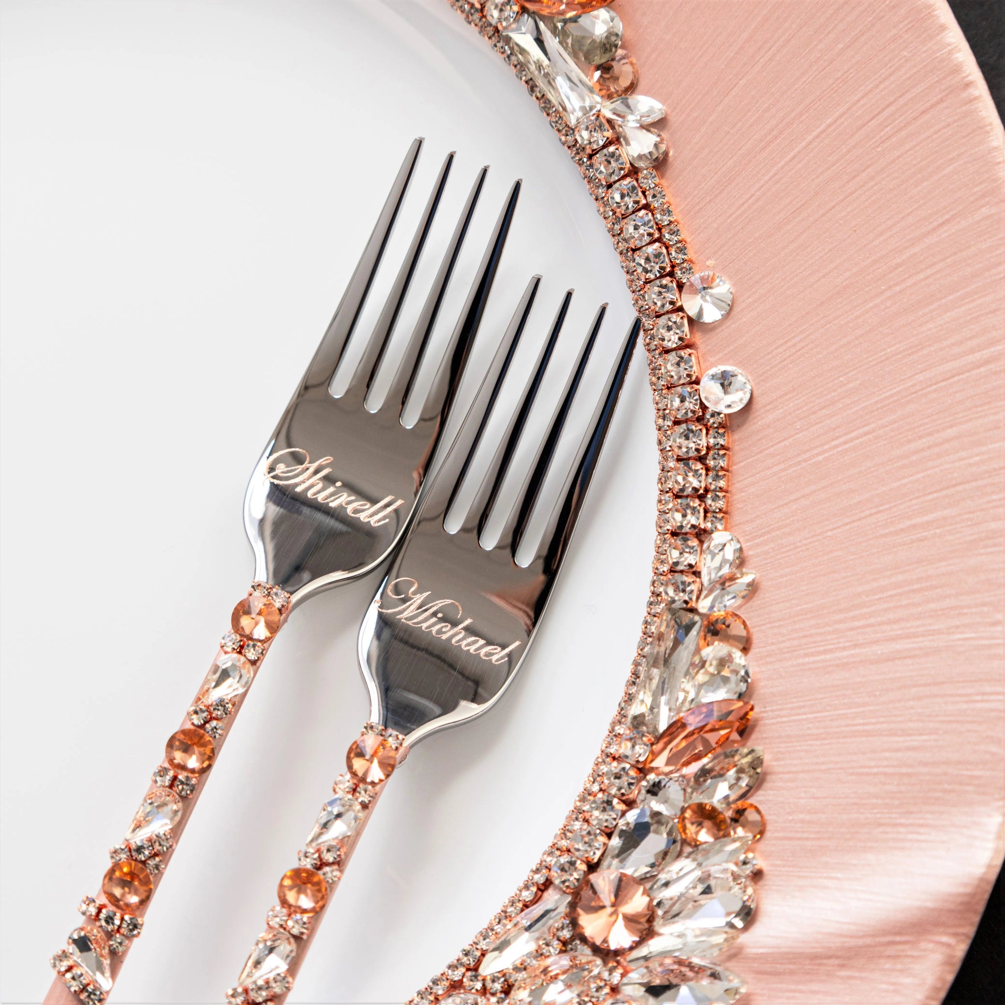 Plate And Forks Rose Gold Set - ELENA HONCH