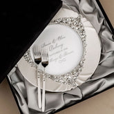 Plate & Forks White Set in Silver Satin-Lined Boxes - ELENA HONCH