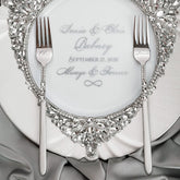 Plate & Forks White Set in Silver Satin-Lined Boxes - ELENA HONCH