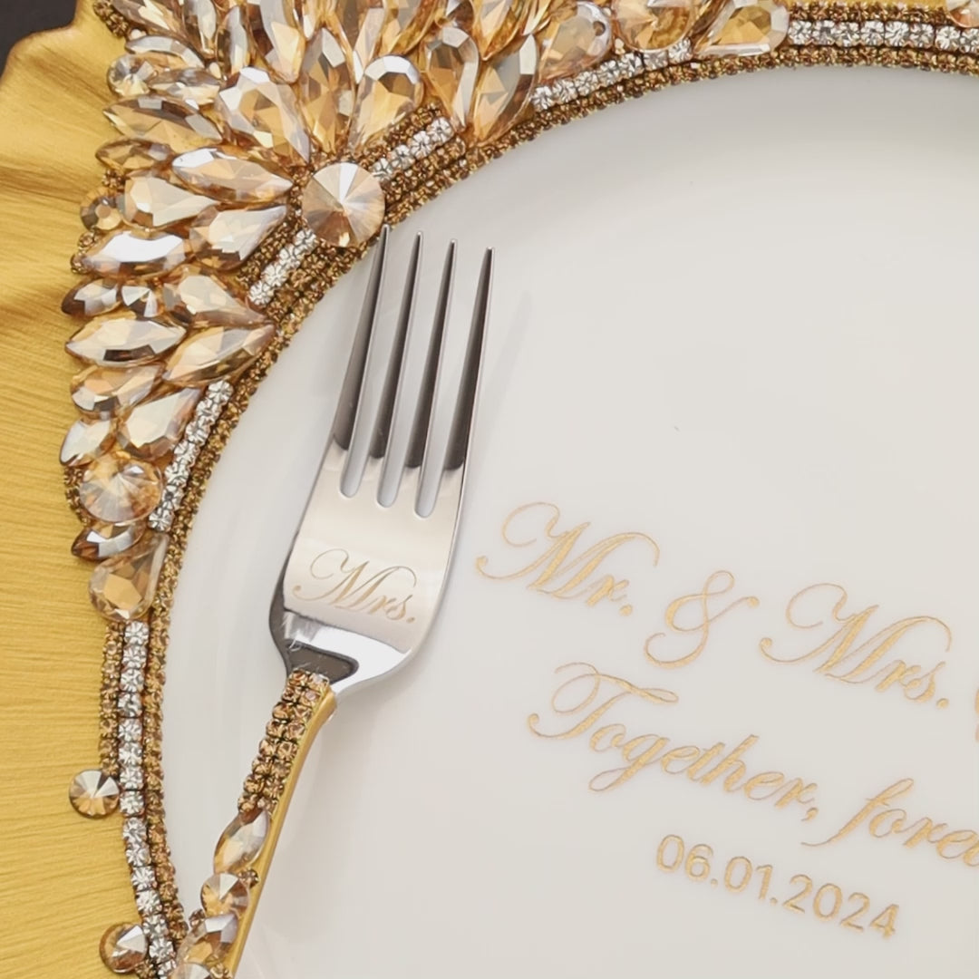 Plate And Forks Gold Set