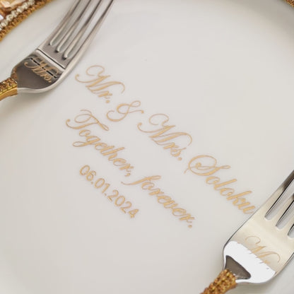 Plate And Forks Gold Set