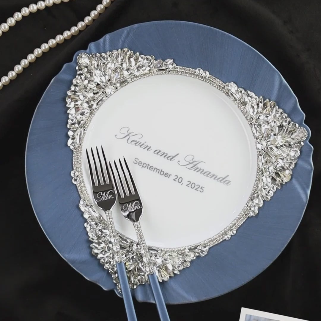 Plate and Forks Navy Set