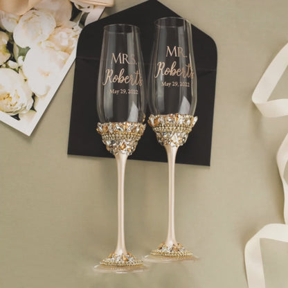 Ivy Flutes Ivory &amp; Gold