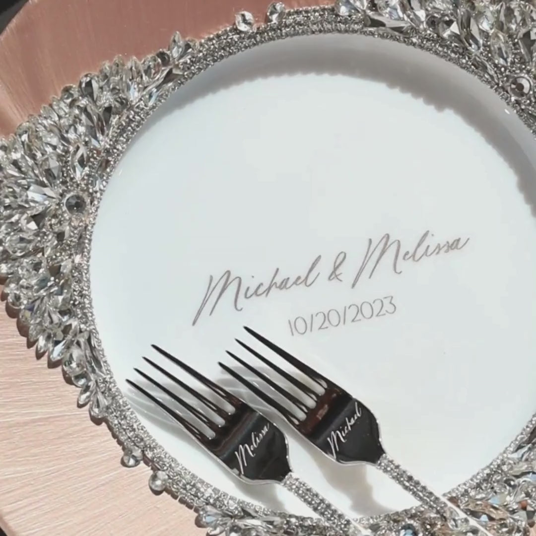 Plate And Forks Blush Set