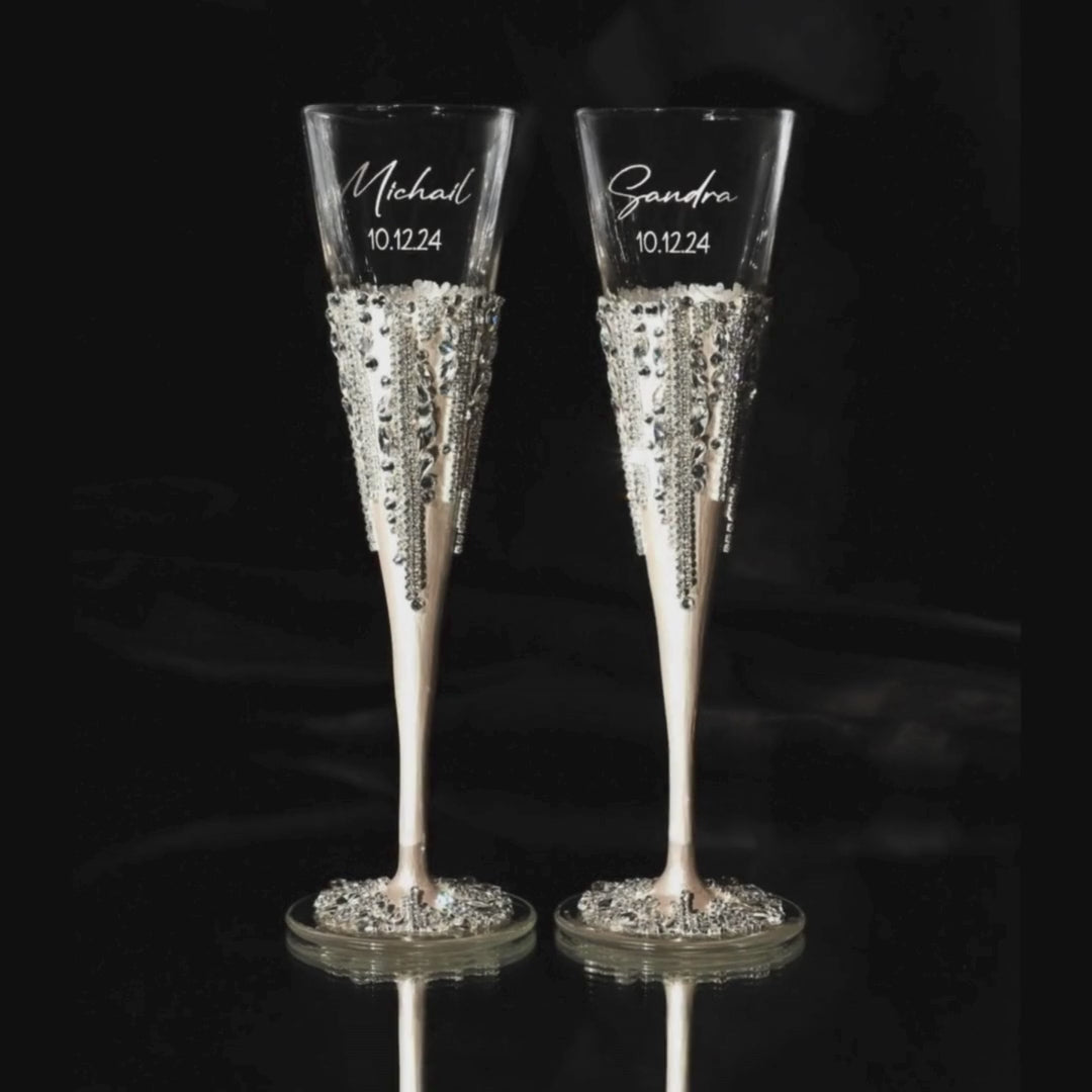 Crystal Flutes Grace in Ivory