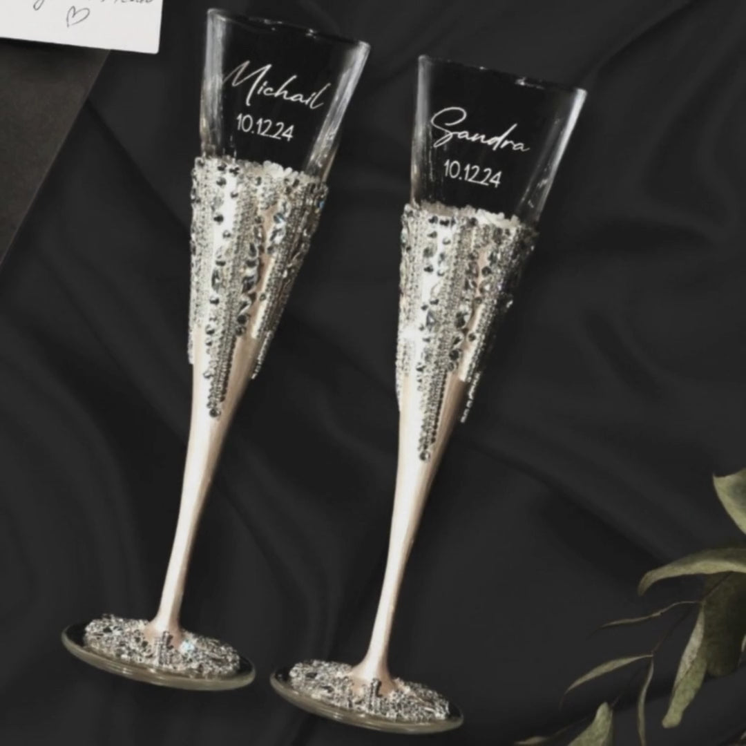 Crystal Flutes Grace in Ivory