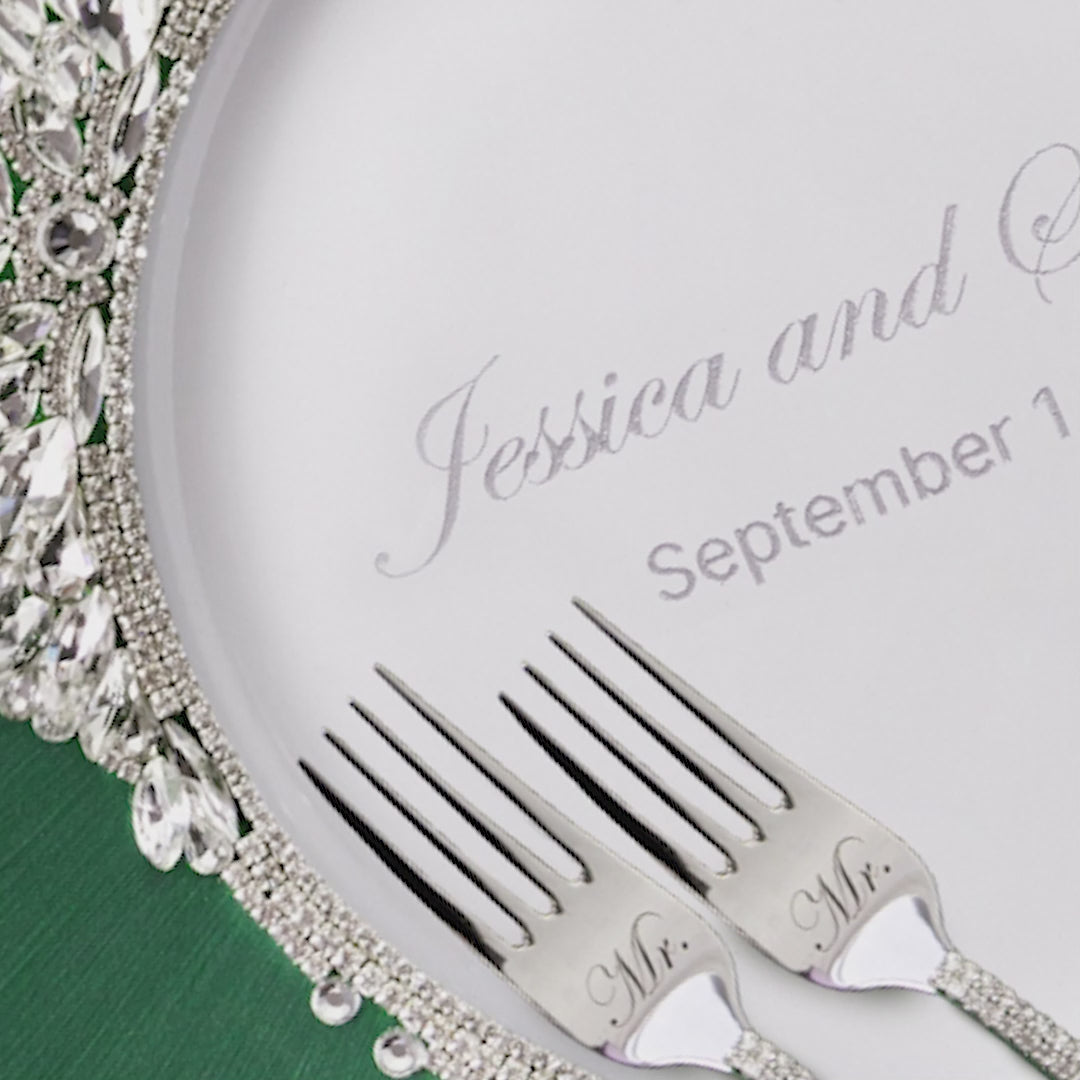 Plate and Forks Emerald Set