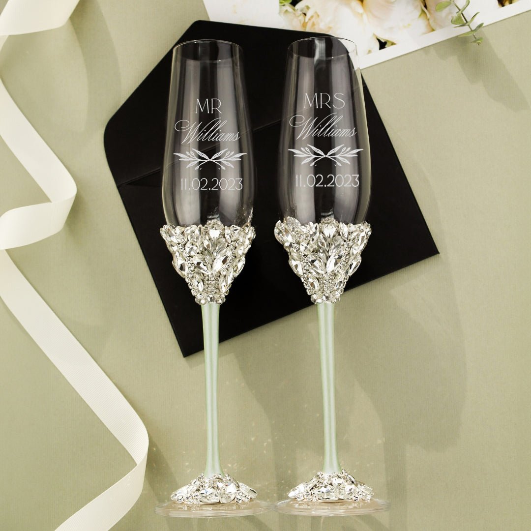 Ruta Flutes & Cake Set in Eucalyptus Color - ELENA HONCH