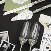 Ruta Flutes & Cake Set in Eucalyptus Color - ELENA HONCH