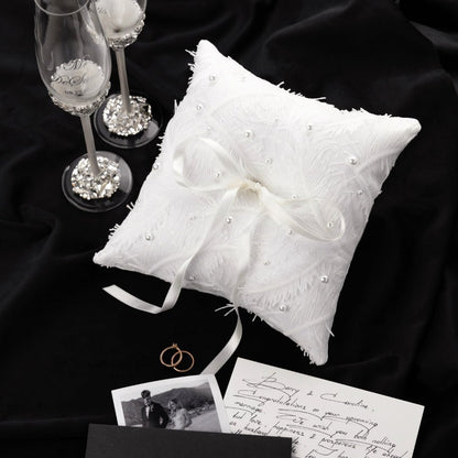 Ruta Flutes White With Ring Bearer Pillow - ELENA HONCH