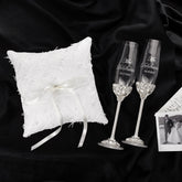 Ruta Flutes White With Ring Bearer Pillow - ELENA HONCH