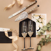 Ruta Flutes with Cake Set Black & Gold - ELENA HONCH