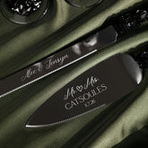 Ruta Flutes with Cake Set in Black - ELENA HONCH