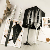 Ruta Flutes with Cake Set in Black & White - ELENA HONCH