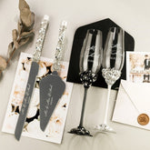 Ruta Flutes with Cake Set in Black & White - ELENA HONCH