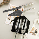 Ruta Flutes with Cake Set in Black & White - ELENA HONCH