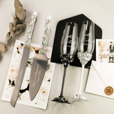 Ruta Flutes with Cake Set in Black & White - ELENA HONCH