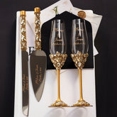 Ruta Gold flutes and Cake Set - ELENA HONCH