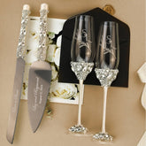 Ruta Ivory Personalized Flutes & Cake Set - ELENA HONCH
