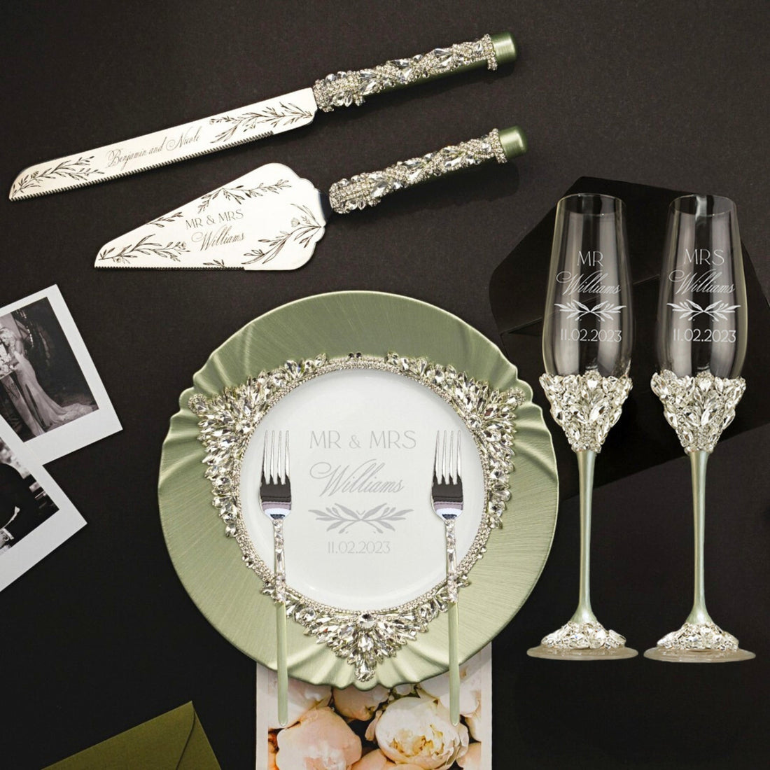 Ruta Set in Eucalyptus Color - ELENA HONCH