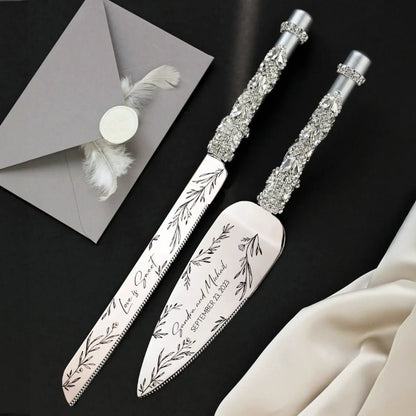 Ruta Silver Flutes &amp; Cake Cutting Set - ELENA HONCH