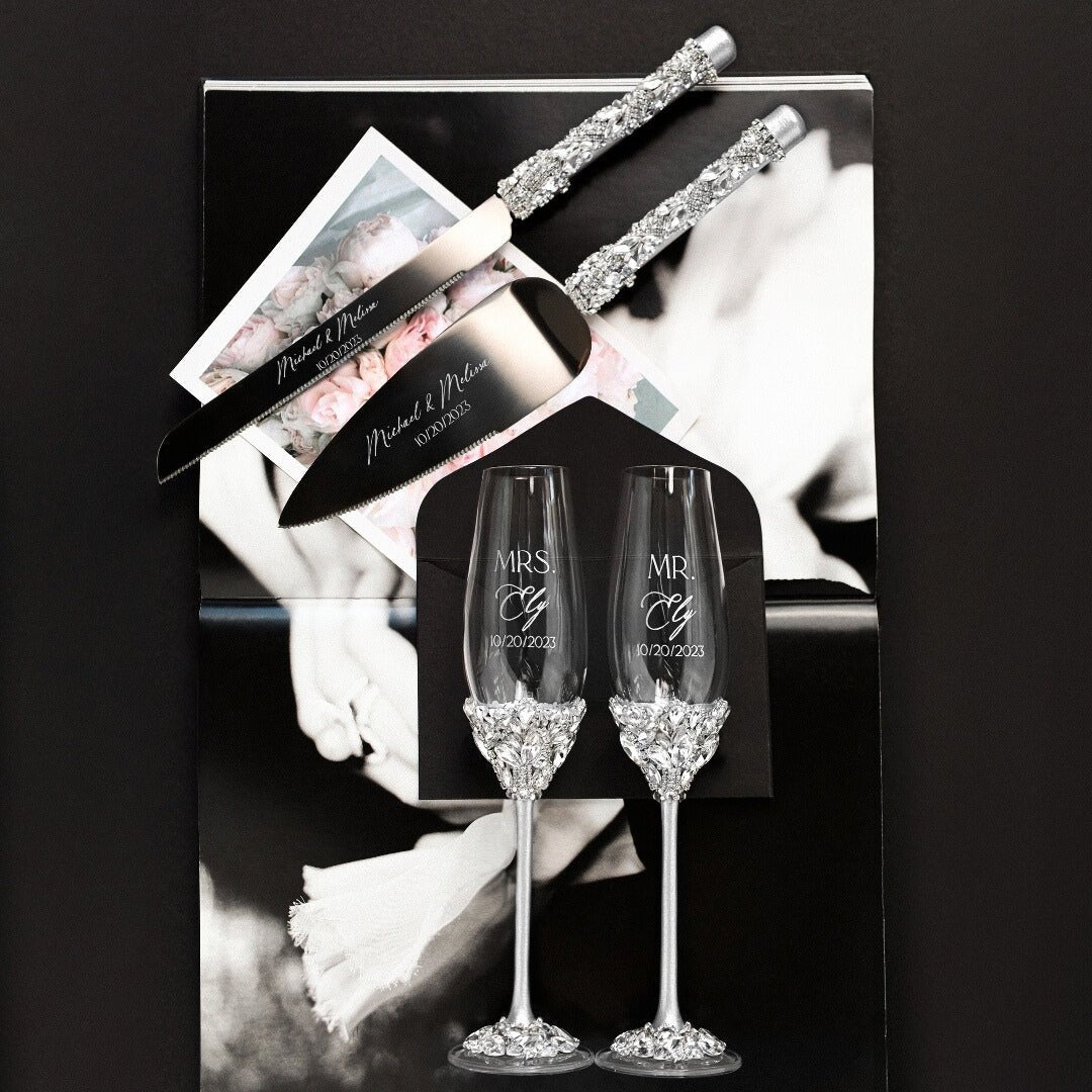 Ruta Silver flutes &amp; Cake set - ELENA HONCH