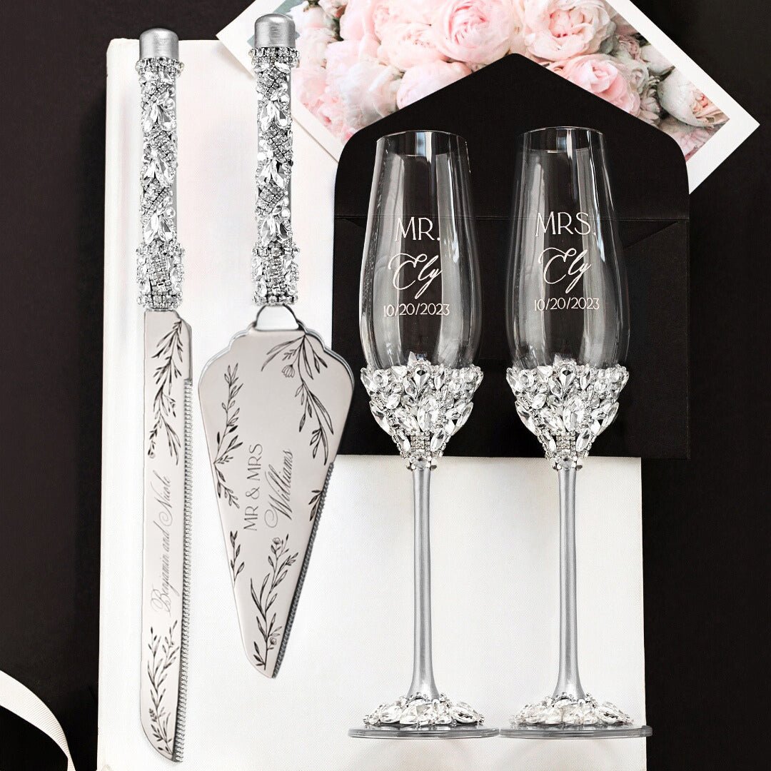 Ruta Silver flutes &amp; Cake set - ELENA HONCH