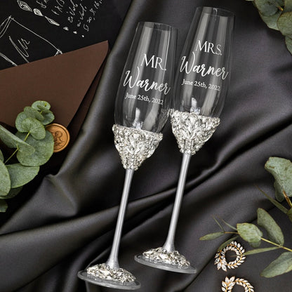 Ruta Silver Toasting Flutes - ELENA HONCH