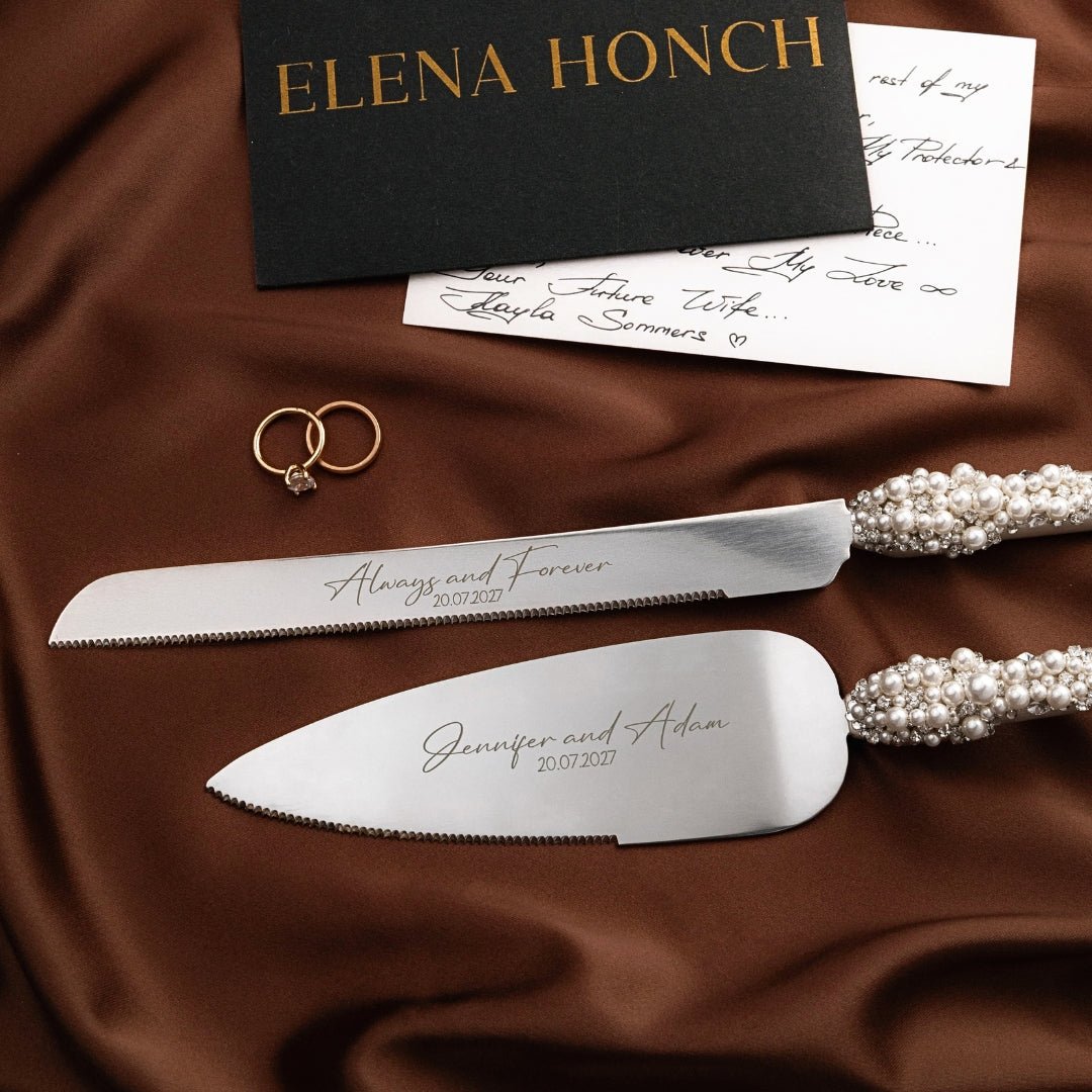 Shelly White Flutes &amp; Cake Server Set - ELENA HONCH