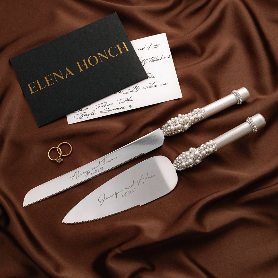 Shelly White Flutes &amp; Cake Server Set - ELENA HONCH