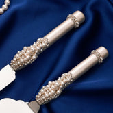 Swan Ivory Cake Set with pearls - ELENA HONCH