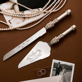 Swan Ivory Cake Set with pearls - ELENA HONCH