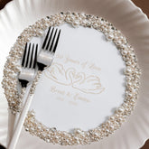 Swan Plate And Forks Ivory Set - ELENA HONCH