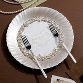 Swan Plate And Forks Ivory Set - ELENA HONCH