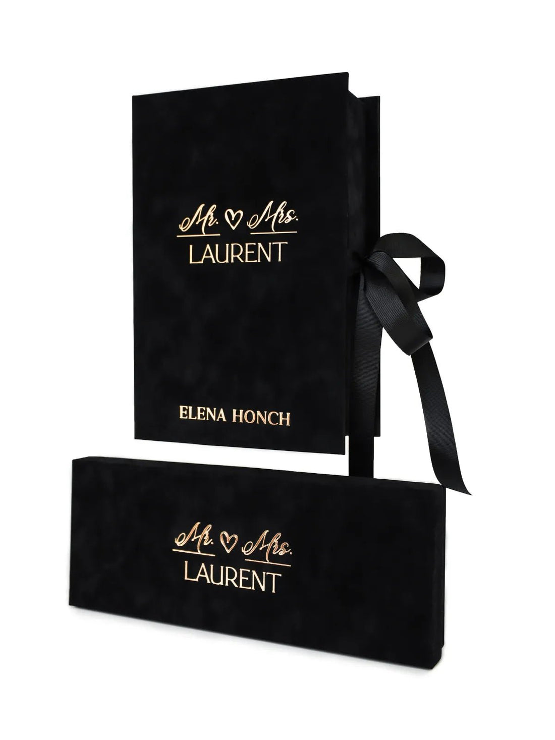 Velvet Gift Box For Flutes & Cake Set With Personalization - ELENA HONCH