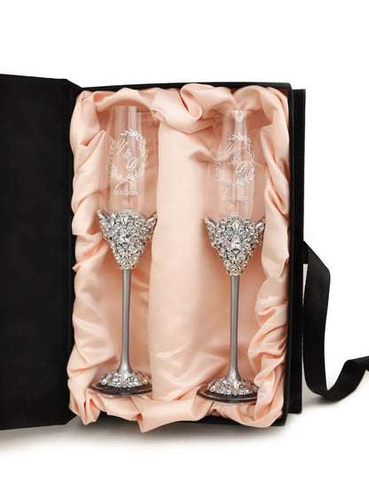 Velvet Gift Box For Flutes With Personalization - ELENA HONCH