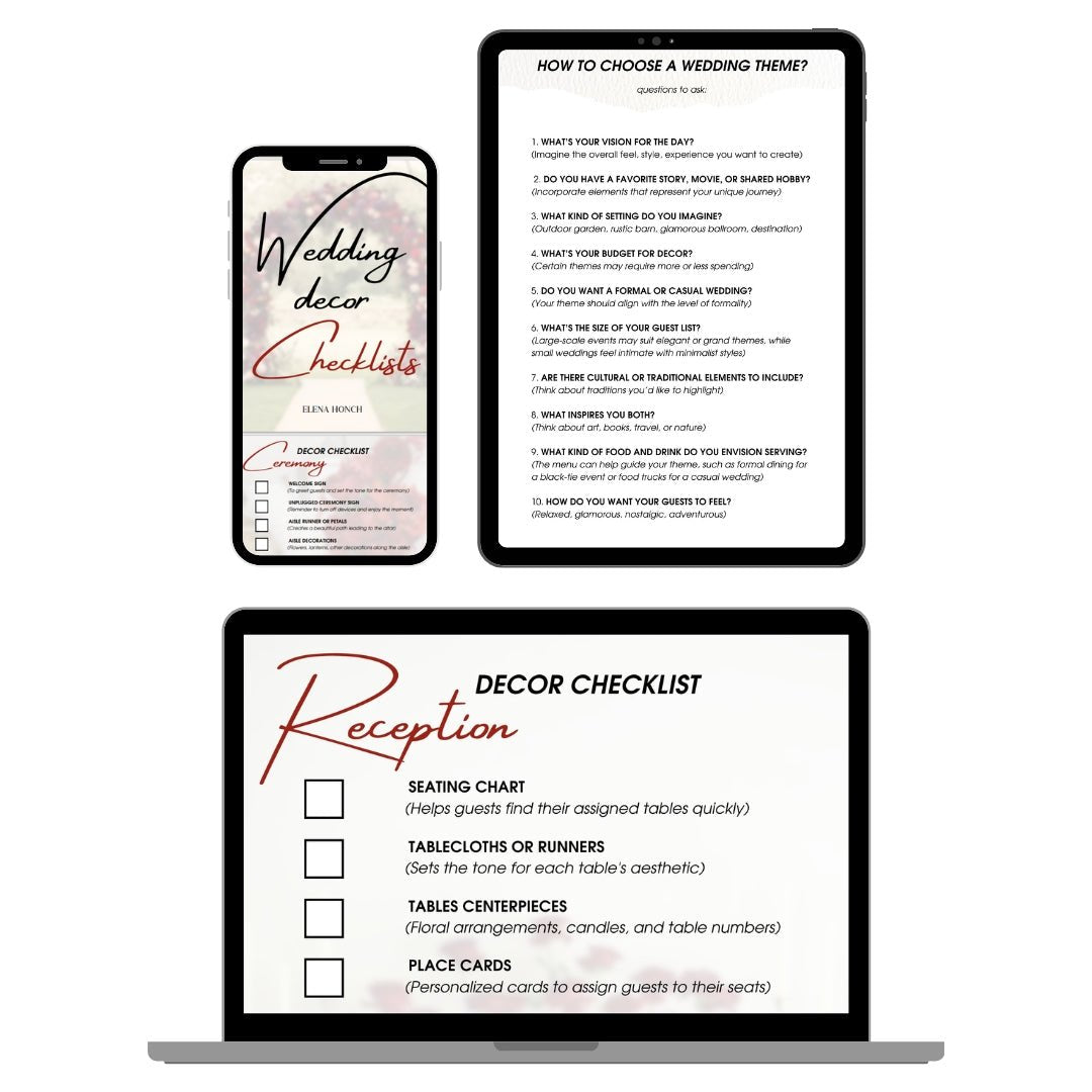 Wedding Decor Checklists - ELENA HONCH