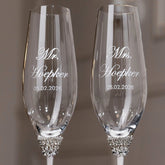 Wedding Flutes Avrora & Cake Cutting Set in White - ELENA HONCH