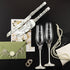 Wedding Flutes Avrora & Cake Cutting Set in White - ELENA HONCH