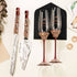Wedding Flutes & Cake set Ivy in Burgundy - ELENA HONCH