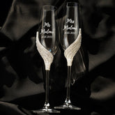 Wedding Flutes & Cake Set Server in Silver - ELENA HONCH